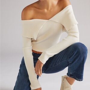 Anthropologie Collared Off-The-Shoulder Top